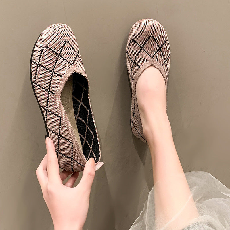 Damen leichte und atmungsaktive Ballerinas aus flexiblem Gewebe EB