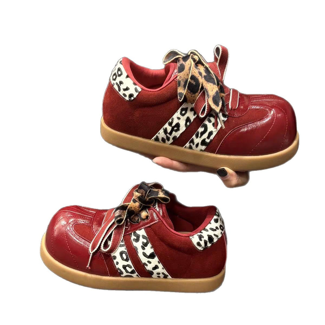 Damen Sportliche Sneakers mit modischem Animalprint und innovativem Schnürsystem EB