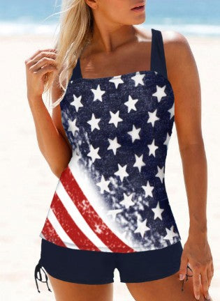 Damen Tankini-Set mit floralem Design und verstellbarem Oberteil EB