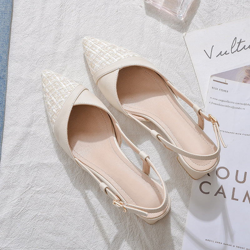 Damen elegante Slingback-Pumps mit modischer spitz zulaufender Form und praktischem Blockabsatz EB