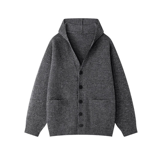 Damen gemütliche Strickjacke mit offenem Kragen und praktischen Taschen EB
