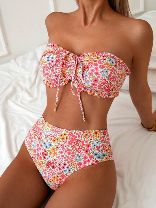 Damen Bandeau-Bikini mit elegantem Verschluss und modischem Design EB