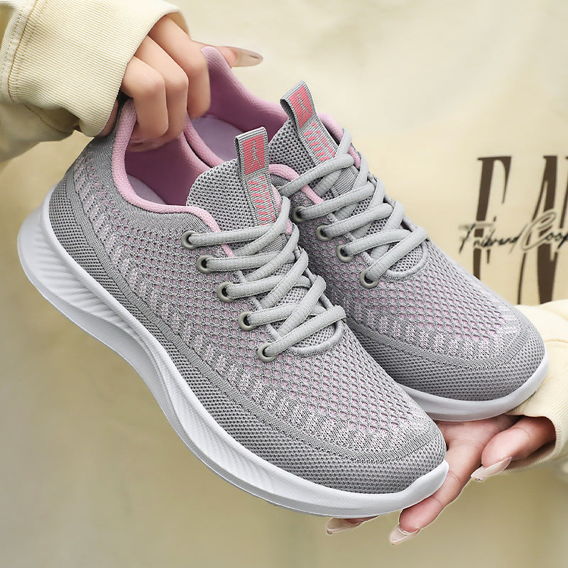 Damen Atmungsaktive und leichte Sneakers mit flexiblem Mesh-Obermaterial EB