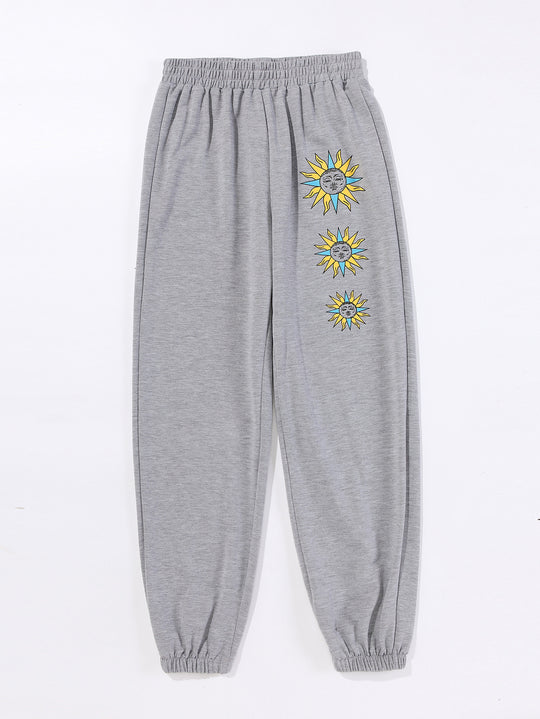 Damen Freizeithose mit buntem Grafikdesign EB