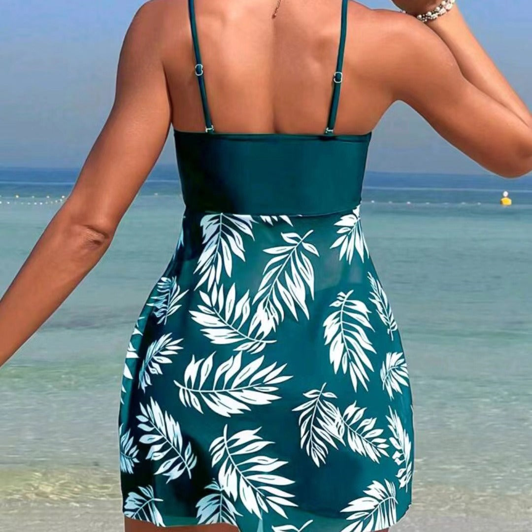Damen Tankini-Set mit floralem Oberteil und sportlicher Shorts EB