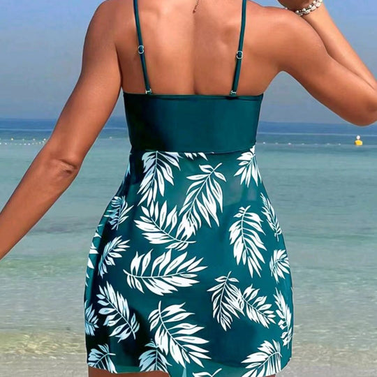Damen Tankini-Set mit floralem Oberteil und sportlicher Shorts EB
