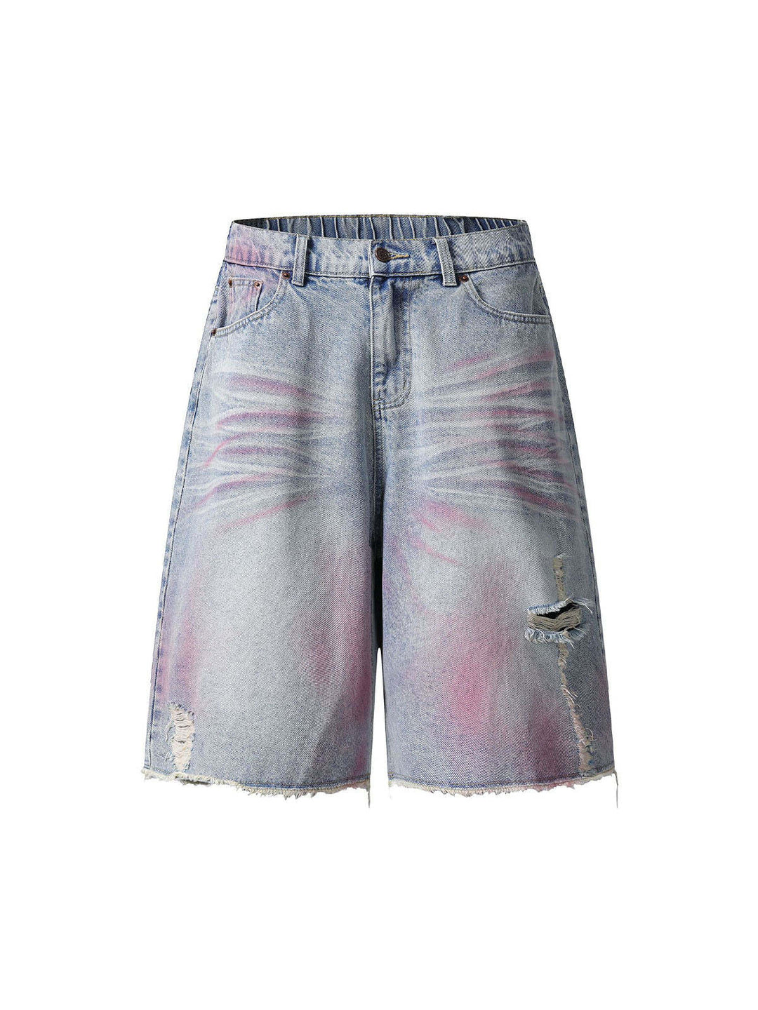 Damen Trendige Denim-Shorts mit einzigartigen Graffiti- und Destroyed-Details EB