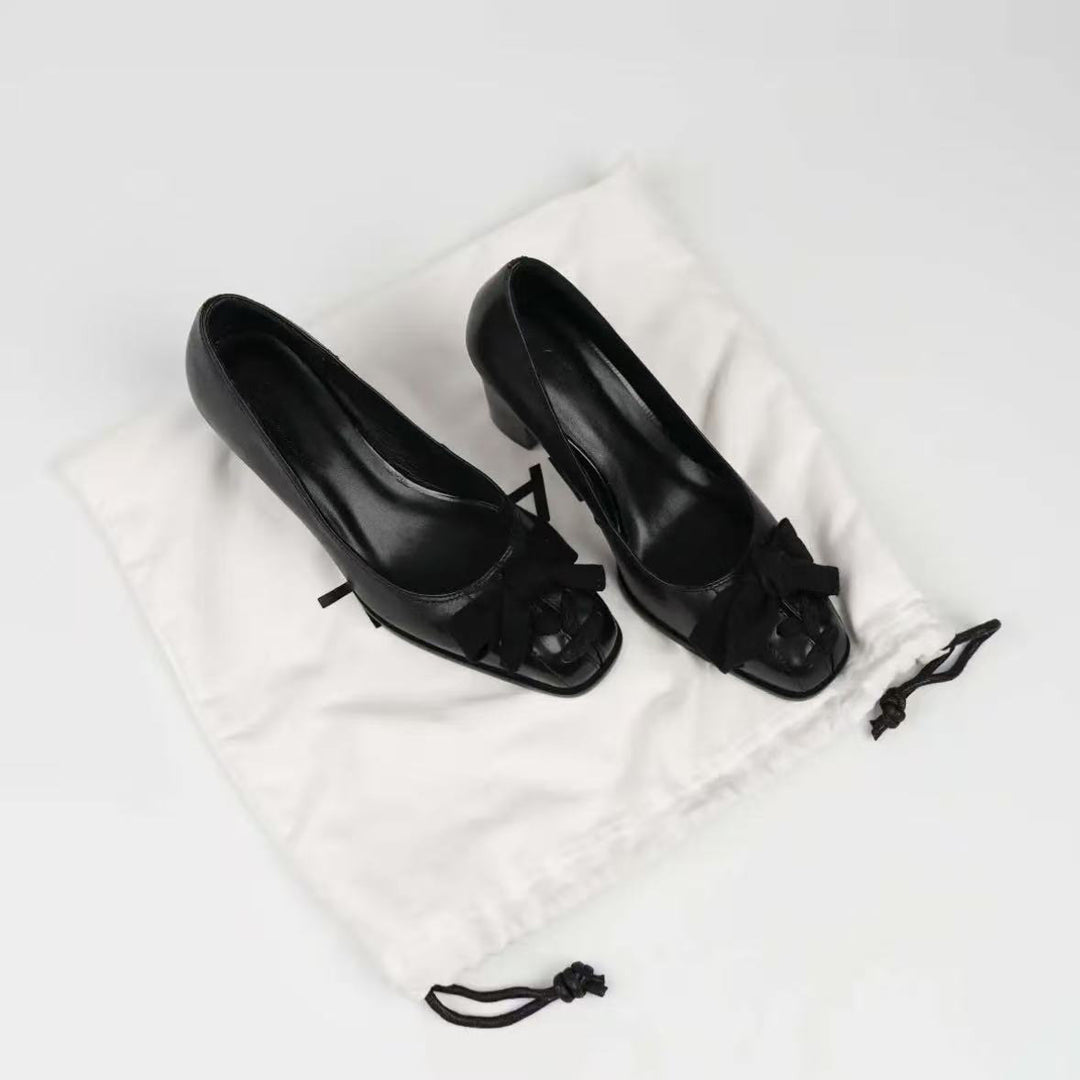 Damen Elegante Pumps mit dekorativem Schleifen-Detail EB