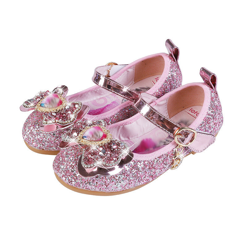 Mädchen Glitzernde Ballerina-Schuhe mit Herzdetaillierung EB
