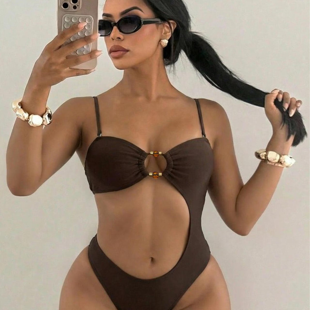 Damen Cut-Out Badeanzug mit einzigartigem Ringdetail EB