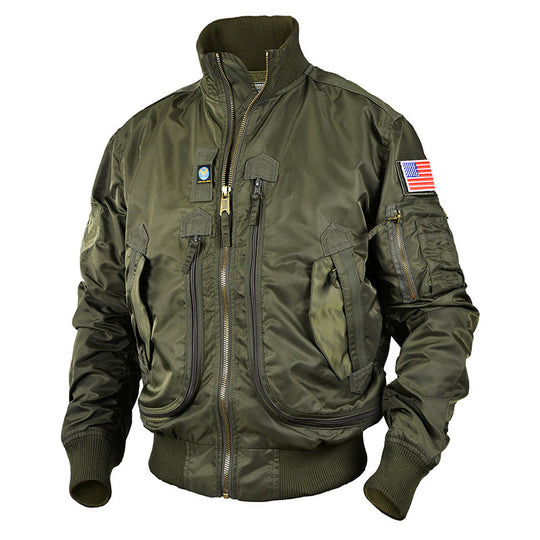 Herren nan klassische Bomberjacke im Fliegerstil mit Thermofutter Utility-Taschen und Rippbündchen EB