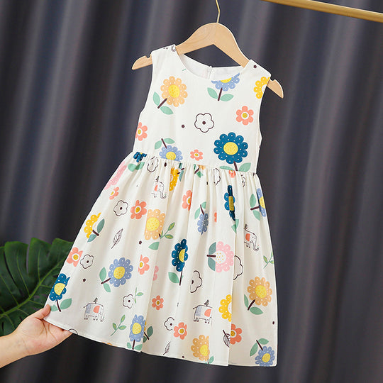 Mädchen Sommerkleid mit buntem Blumendruck EB