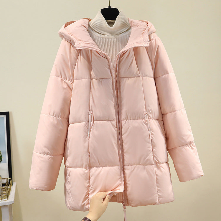 Damen Komfortable und stylische Pufferjacke mit Kapuze und praktischen Reißverschlusstaschen EB