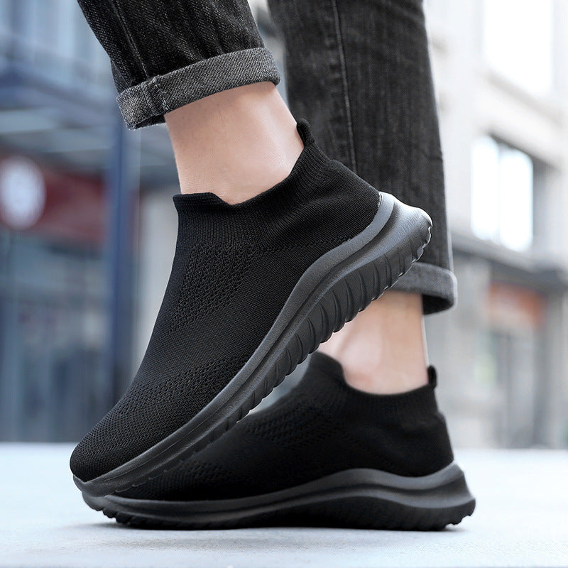 Damen Atmungsaktive Slip-On Sneakers mit flexiblem Strickoberteil EB
