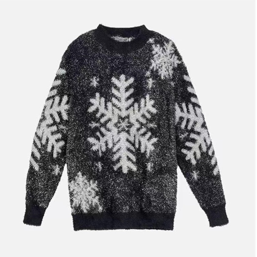 Damen Kuscheliger Pullover mit Schneeflocken-Motiv EB