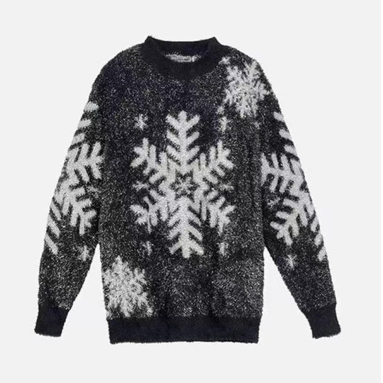 Damen Kuscheliger Pullover mit Schneeflocken-Motiv EB
