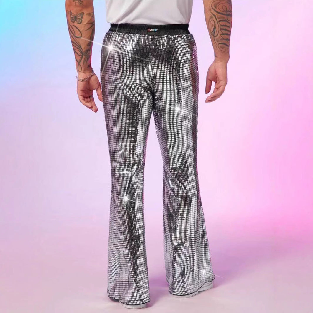 Herren glitzernde Paillettenhose im extravaganten Disco-Stil EB