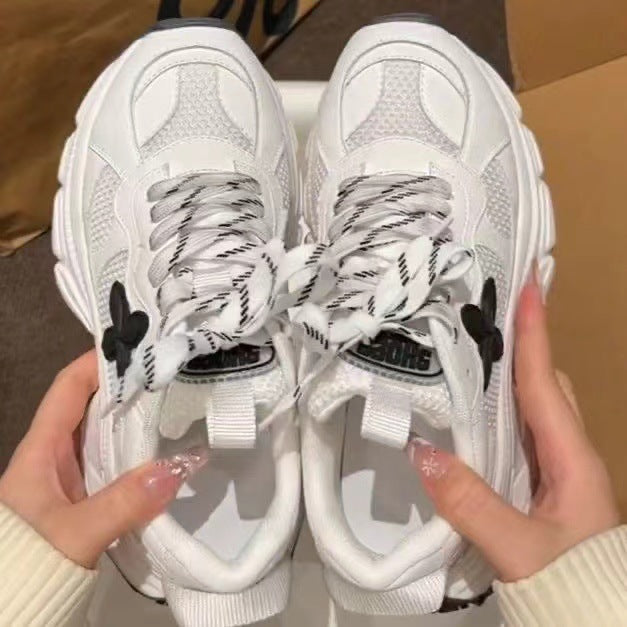 Damen Sportliche Chunky Sneakers mit atmungsaktiver Mesh-Konstruktion und gepolsterter Sohle EB