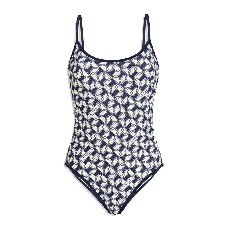 Damen Einteiliger Badeanzug mit modernem geometrischen Design EB