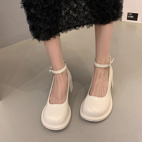 Damen Elegante und modische Plateau-Pumps mit verstellbarem Riemen EB