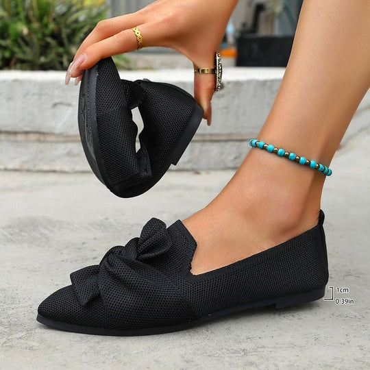Damen Ballerinas mit großem Schleifendetail EB 1780917992