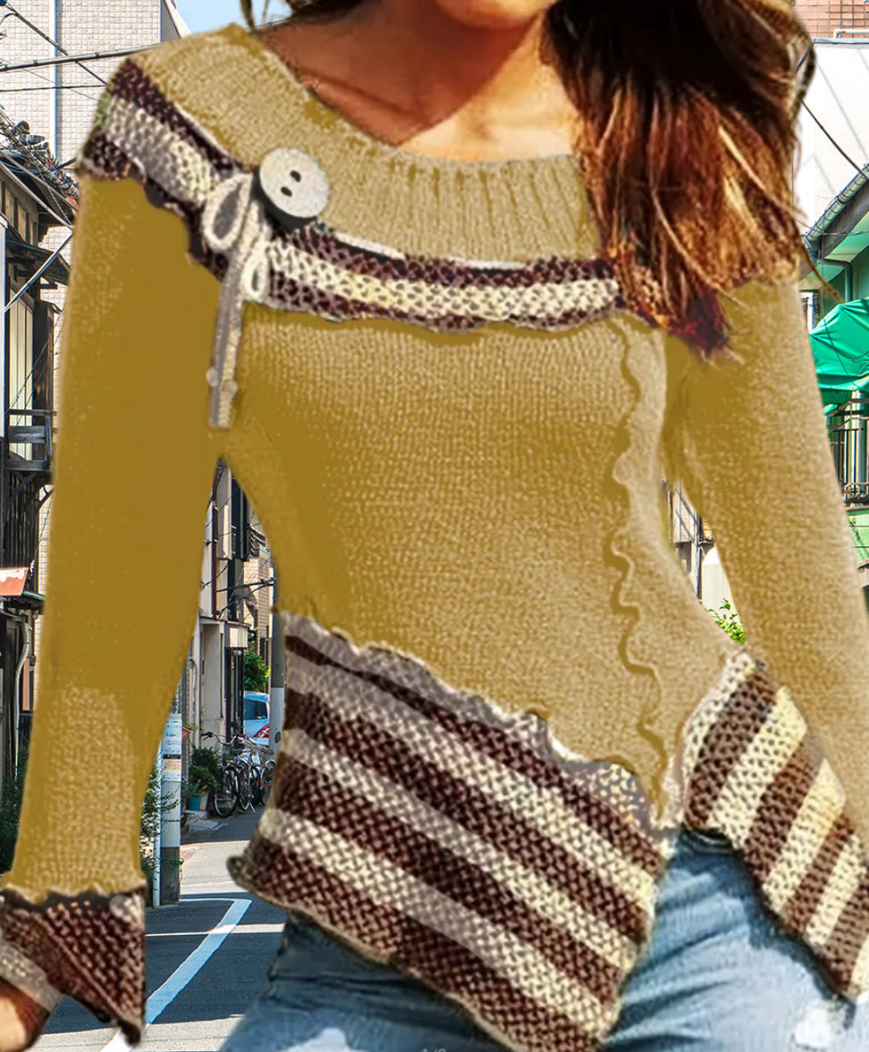 Damen Strickpullover mit kunstvollem Design und eleganten Details EB