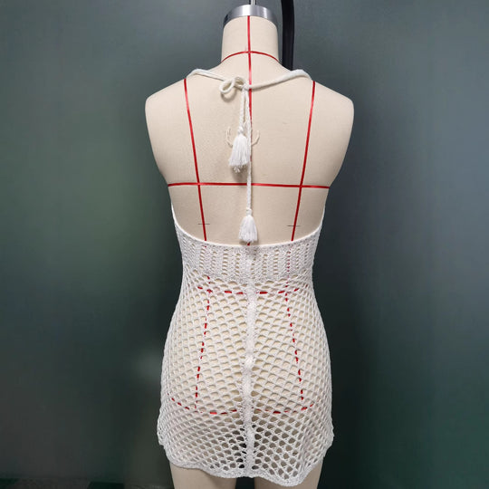 Damen Netzkleid mit tiefem V-Ausschnitt EB