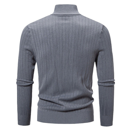 Herren stylische Strickjacke mit hohem Stehkragen und modischem Reißverschluss EB