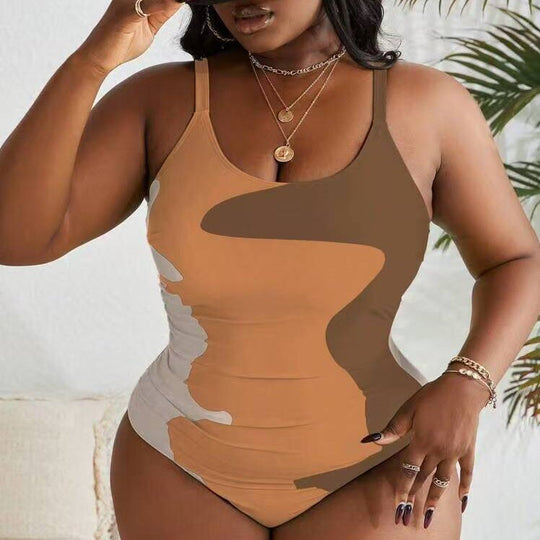 Damen Einteiler Badeanzug mit modernem Camouflage-Design EB