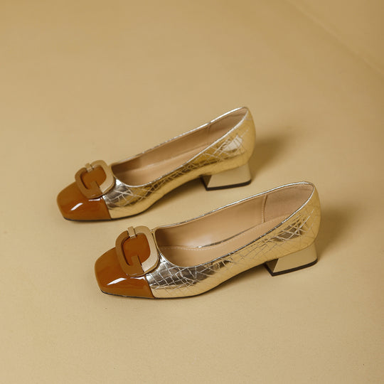 Damen Plateau-Pumps mit dekorativem Schnallen-Design EB