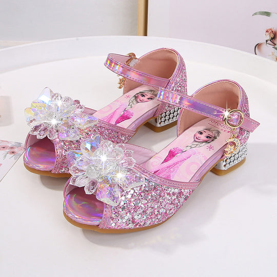 Mädchen Glitzernde Festtagschuhe mit Blumenapplikation EB