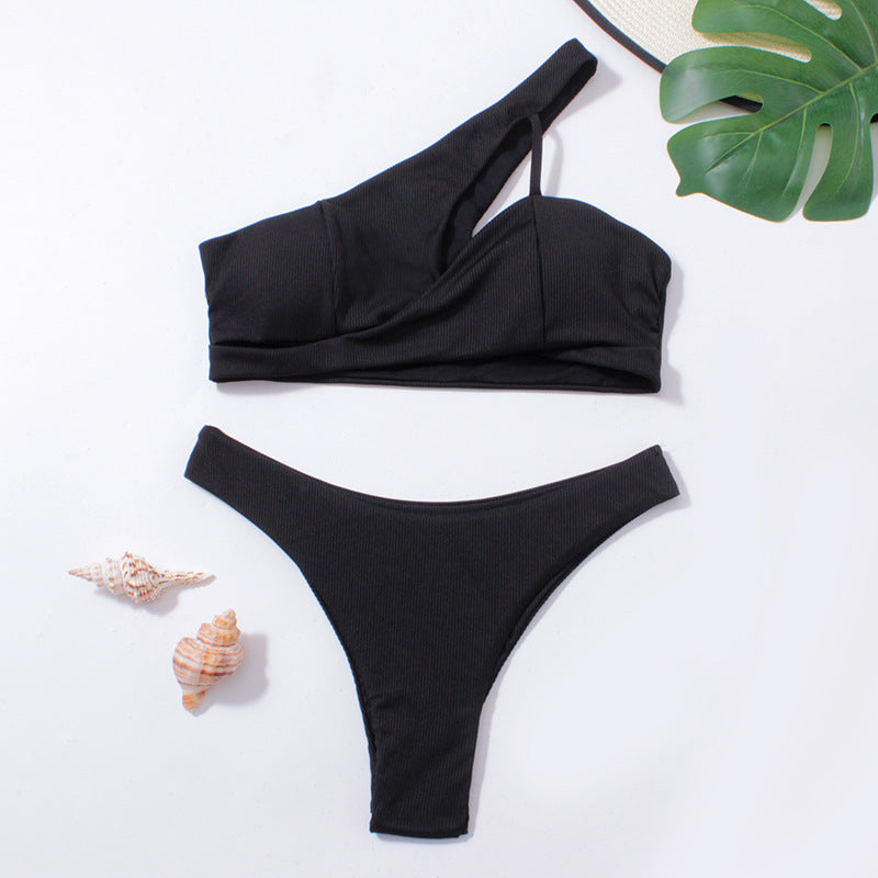 Damen Triangel-Bikini mit asymmetrischem Oberteil und schickem Design EB