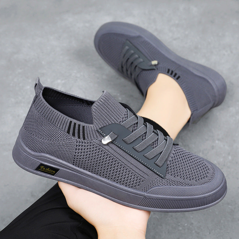 Damen Slip-On Sneaker mit elastischem Strickoberteil und praktischer Reißverschlussseite EB