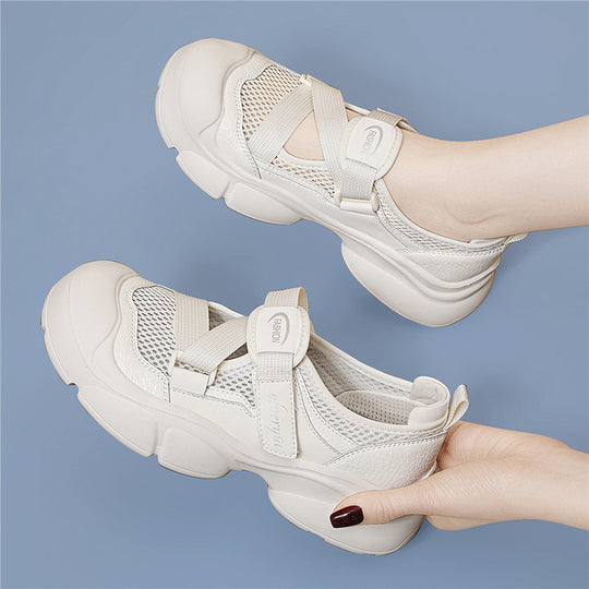Damen Atmungsaktive und bequeme Sneakers mit elastischen Riemen EB
