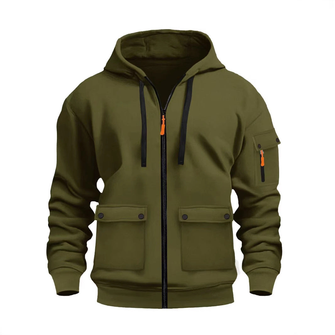 Herren funktionale Kapuzenjacke mit mehreren Taschen EB