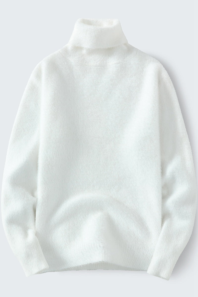 Herren warmer Rollkragenpullover aus weichem Strickstoff EB