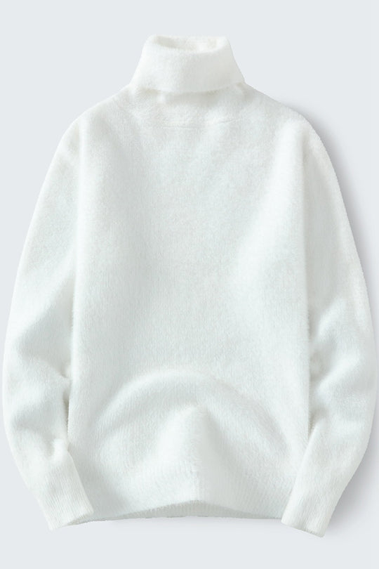 Herren warmer Rollkragenpullover aus weichem Strickstoff EB