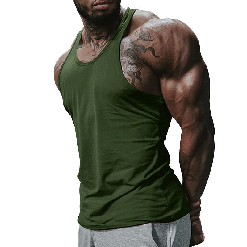 Herren atmungsaktives Fitness Tanktop mit Racerback-Design und körperbetontem Schnitt EB
