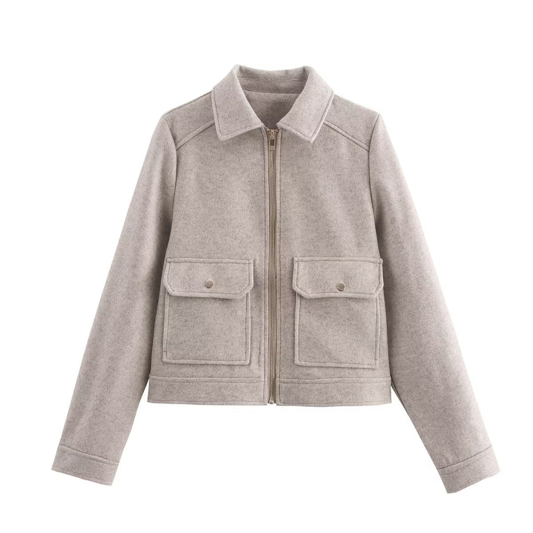Damen stylische Bomberjacke mit praktischen aufgesetzten Taschen EB