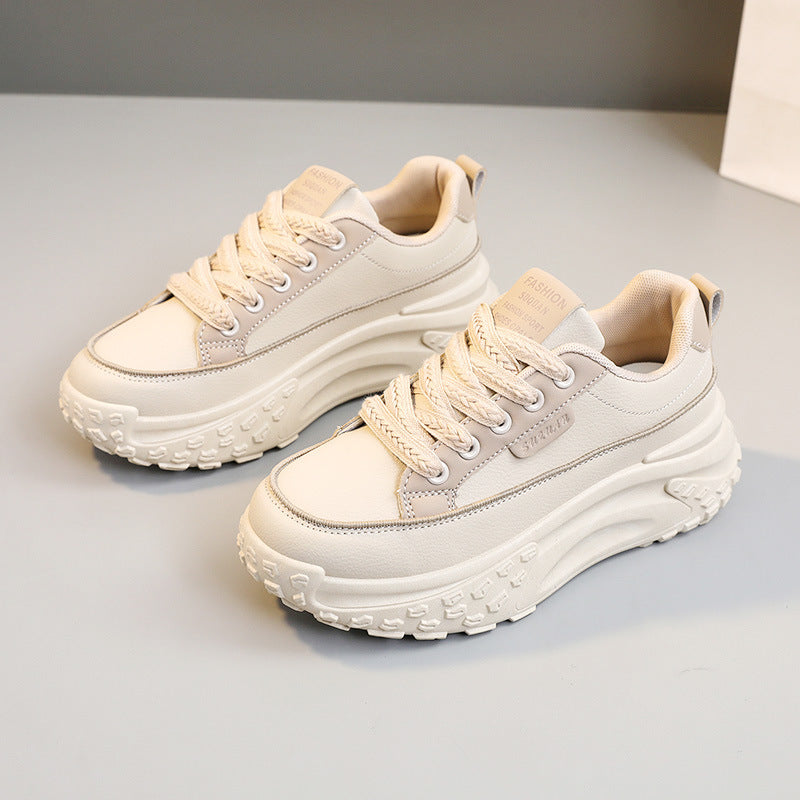 Damen Sportliche Sneakers mit hohem Plateau und Profilsohle EB
