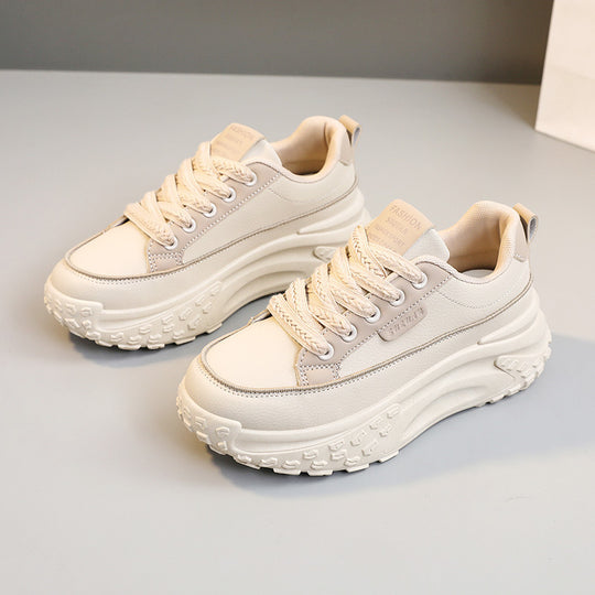 Damen Sportliche Sneakers mit hohem Plateau und Profilsohle EB
