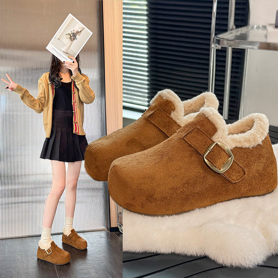 Damen Gemütliche Hausschuhe mit weichem Innenfutter und stylischem Riemen EB
