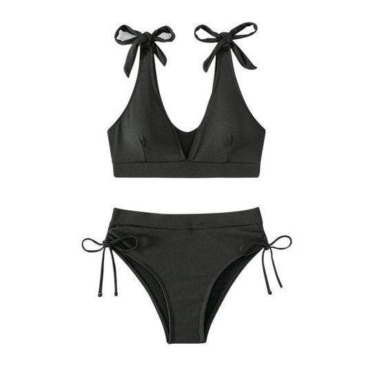 Damen Bikiniset mit hochgeschnittenem Unterteil und verstellbaren Trägern EB