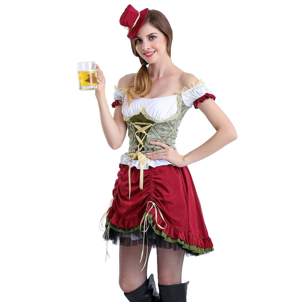 Damen Trachtenkostüm mit eleganten Rüschen und romantischem Mieder EB