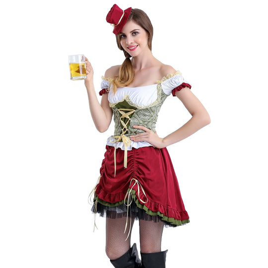 Damen Trachtenkostüm mit eleganten Rüschen und romantischem Mieder EB