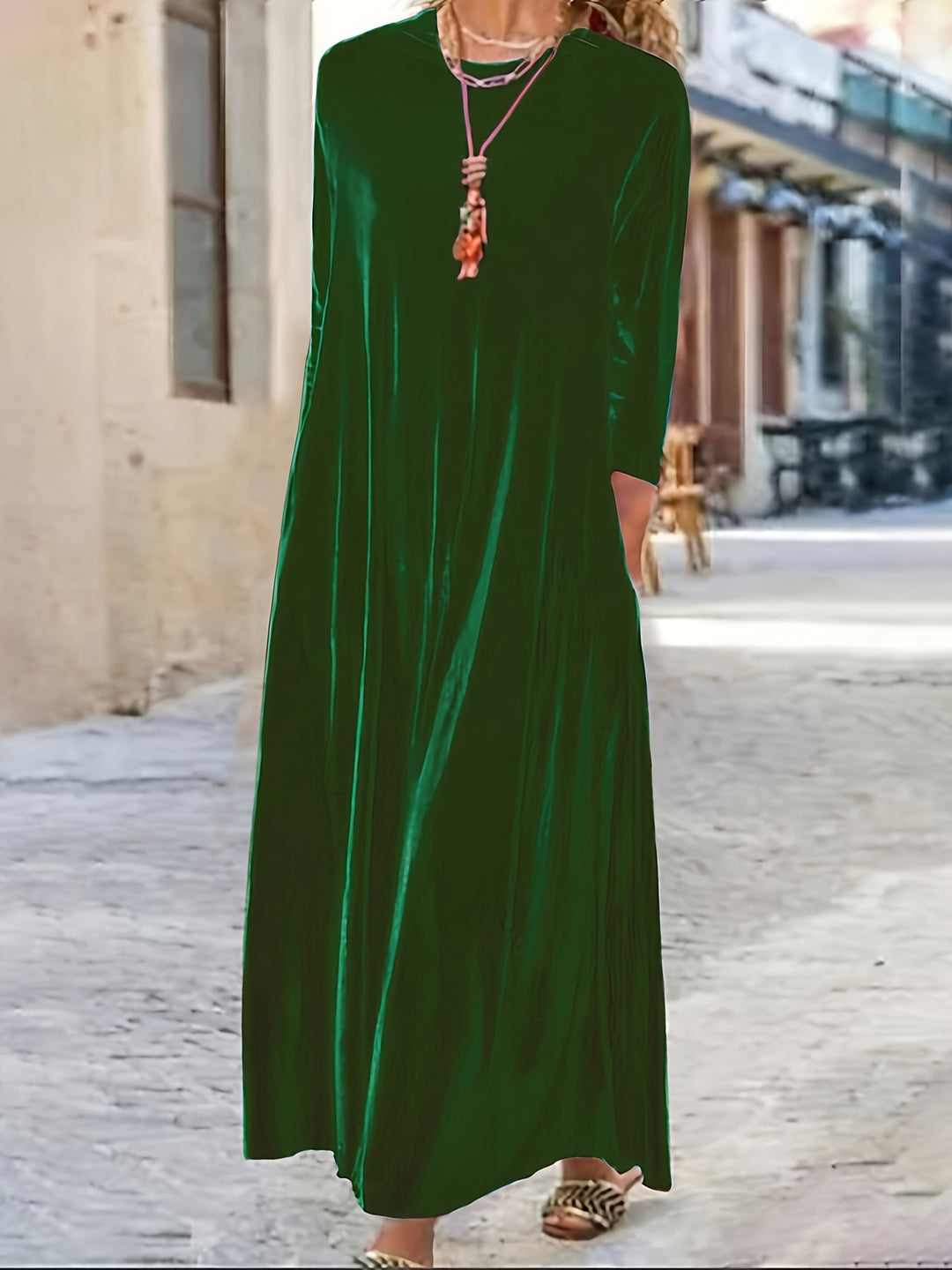 Damen Maxikleid mit elegantem Schnitt und Taschen EB