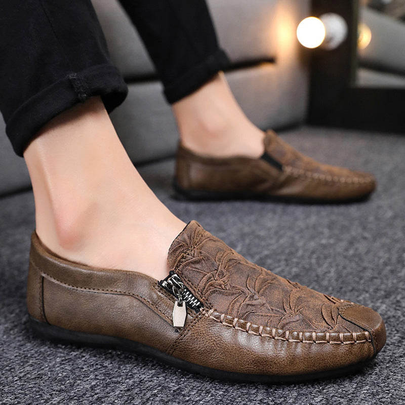 Herren Mokassins mit elegantem Reißverschluss und weichem Leder EB