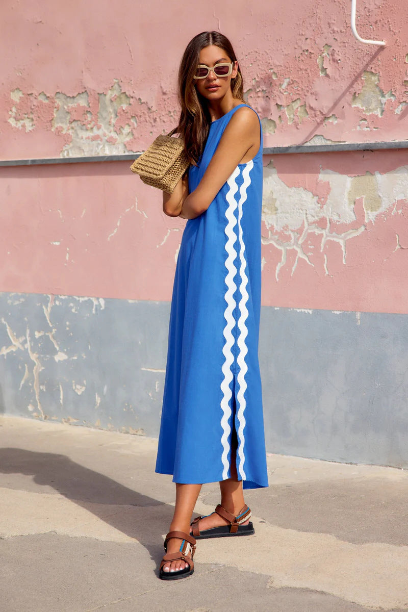 Damen Maxikleid mit elegantem Schnitt und Zierdetails EB