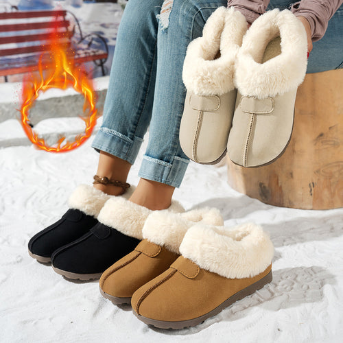 Damen Fuzzy Hausschuhe mit flauschigem Innenfutter EB