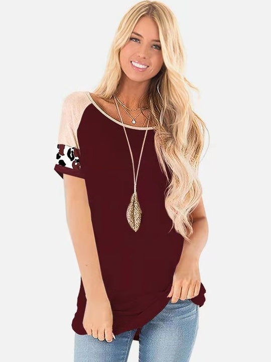 Damen T-Shirt mit stylischem Leo-Muster und lässigem Schnitt EB